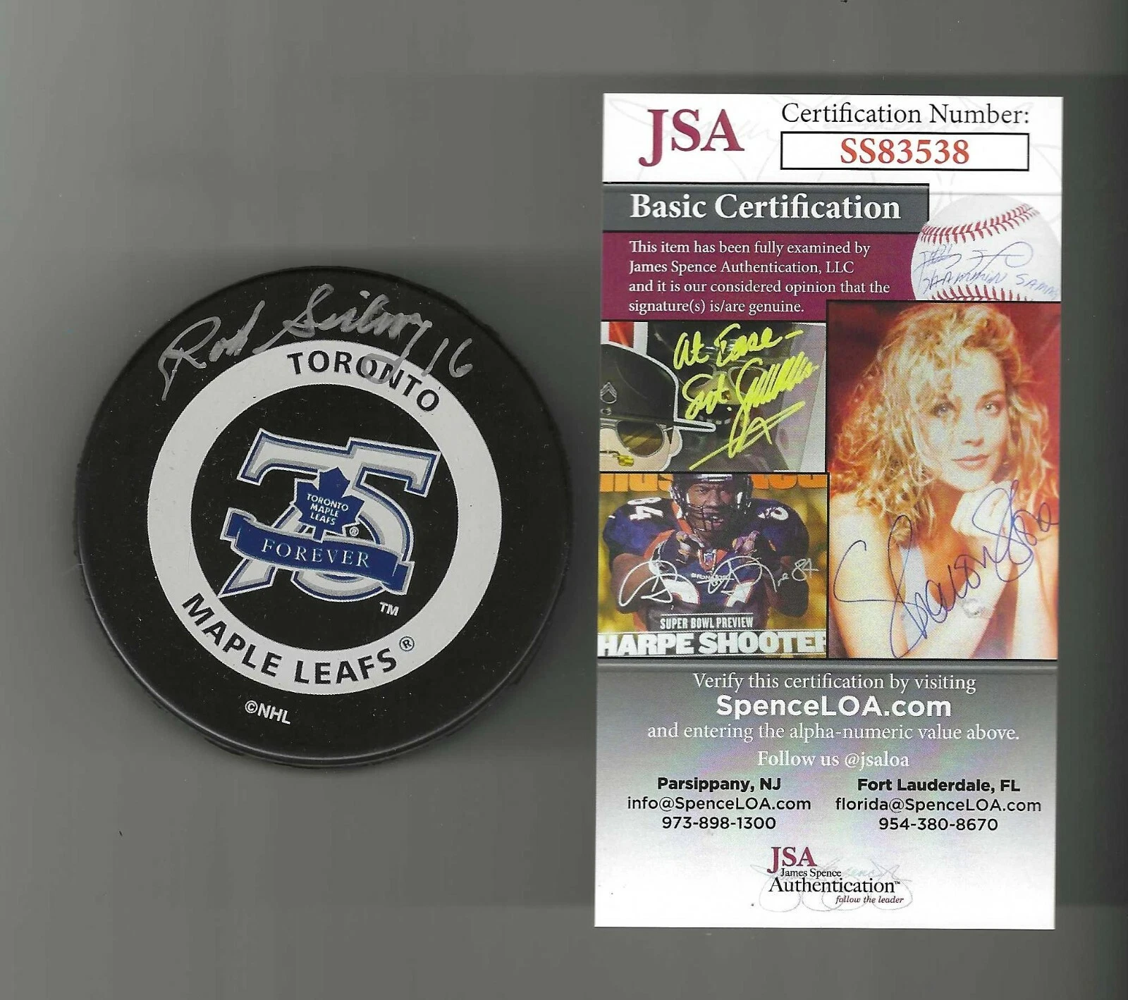 Rod Seiling Signed Toronto Maple Leafs 75th Anniversary Game Puck JSA COA
