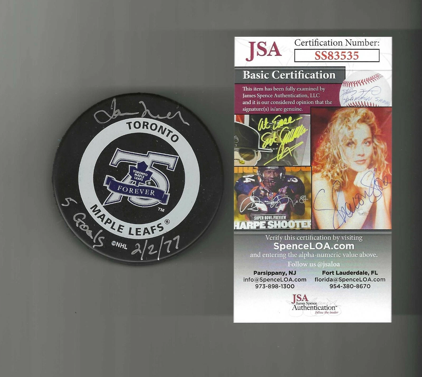 Ian Turnbull Signed Toronto Maple Leafs 75th Anniversary Game Puck JSA COA
