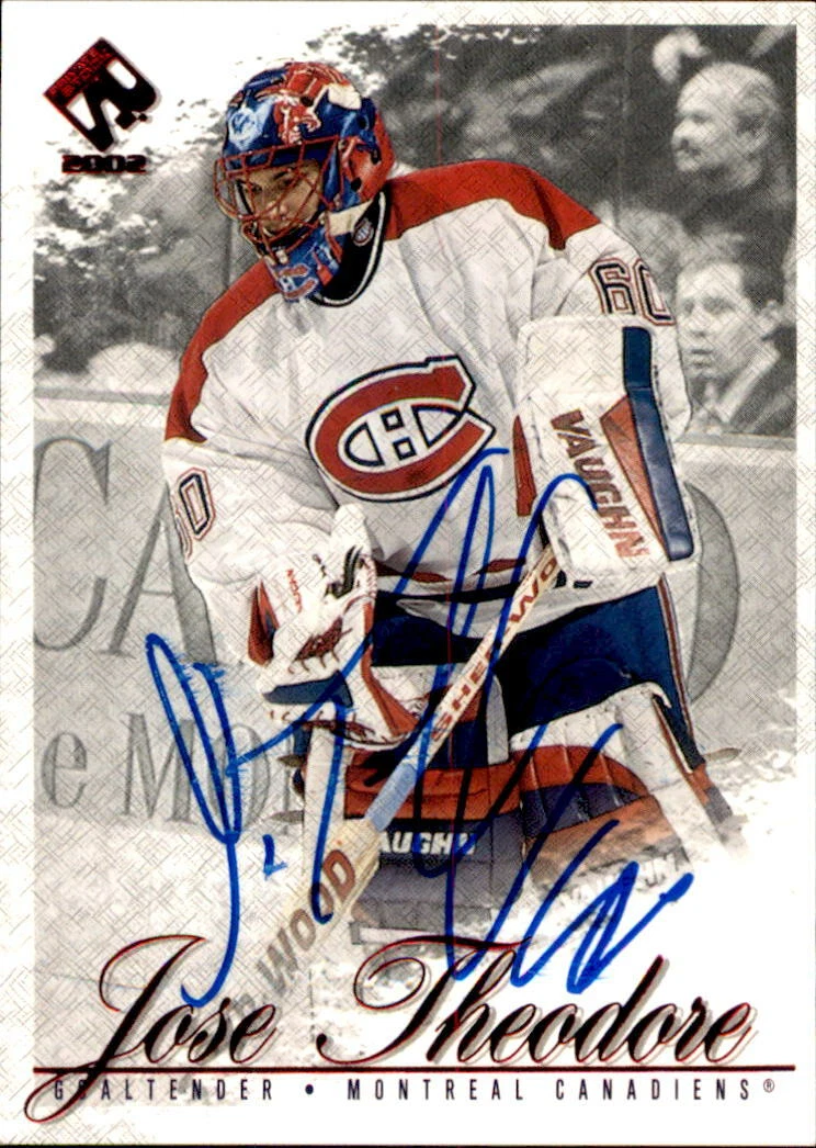 Jose Theodore Signed 2000/01 Private Stock Card #51 Montreal Canadiens
