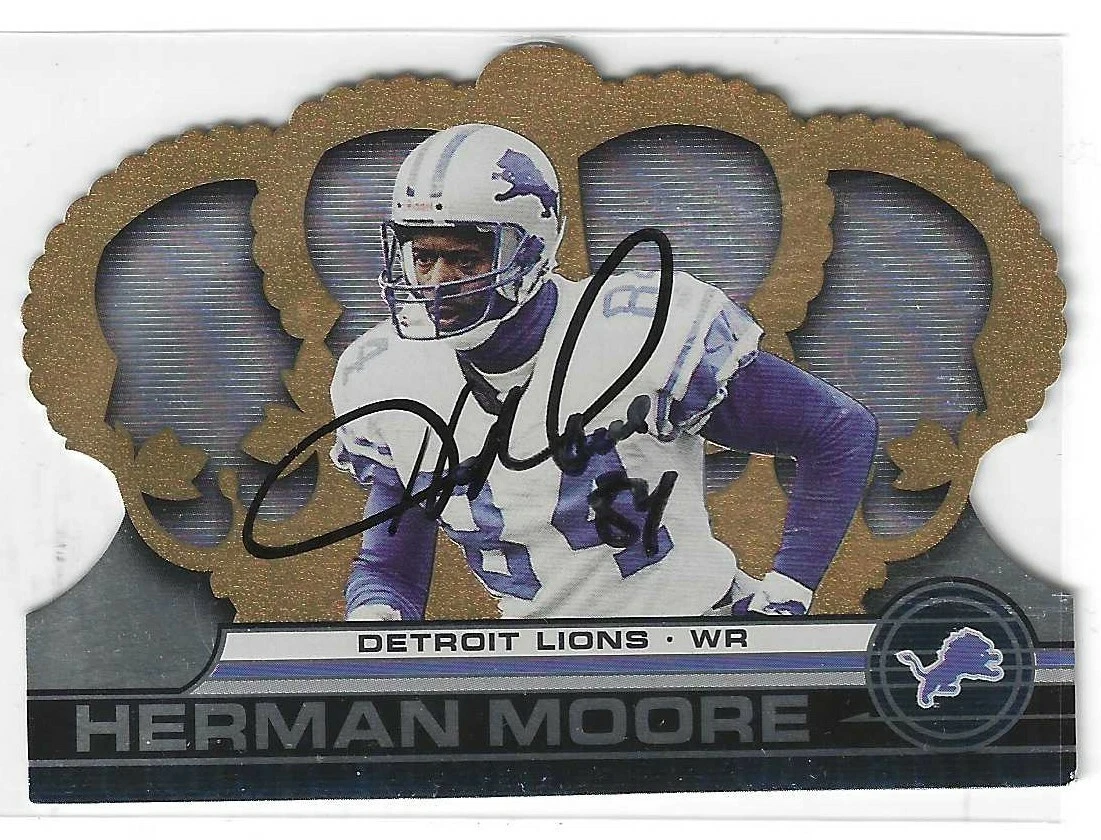 Herman Moore Signed 2001 Crown Royale Card #51 Detroit Lions
