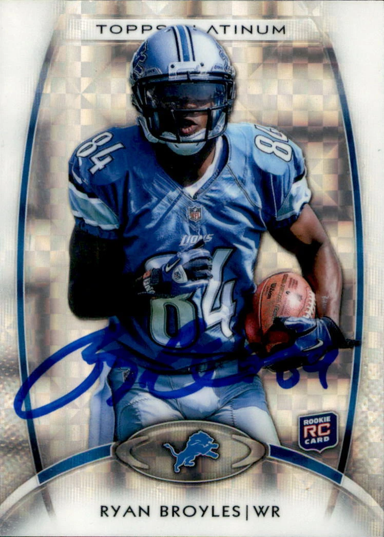 Ryan Broyles Signed 2012 Topps Platinum X-Fractor Rookie Card #146 Detroit Lions
