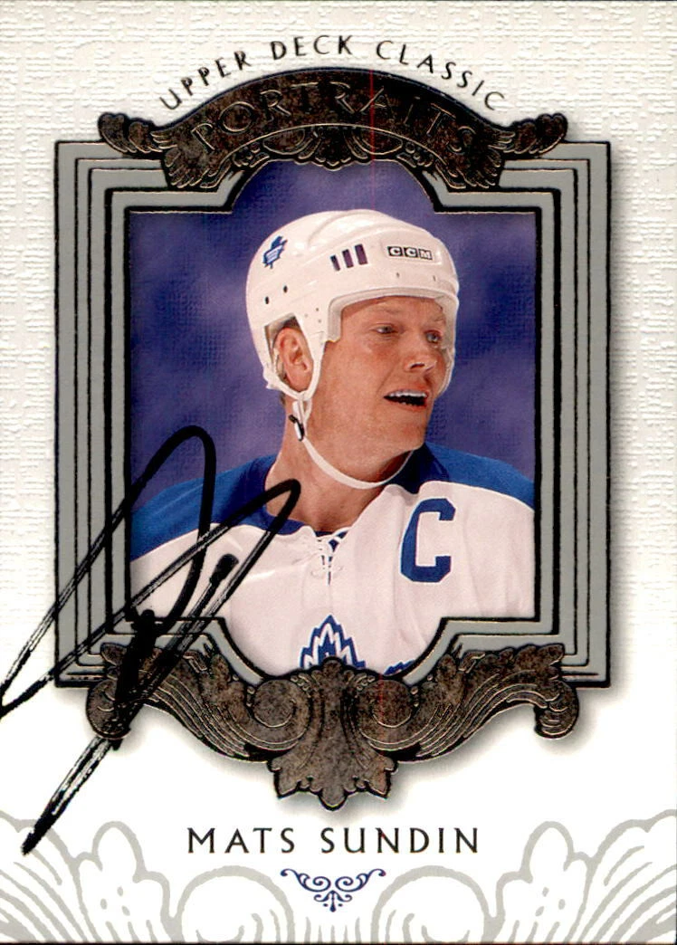 Mats Sundin Signed 2003/04 UD Classic Portraits Card #91 Toronto Maple Leafs
