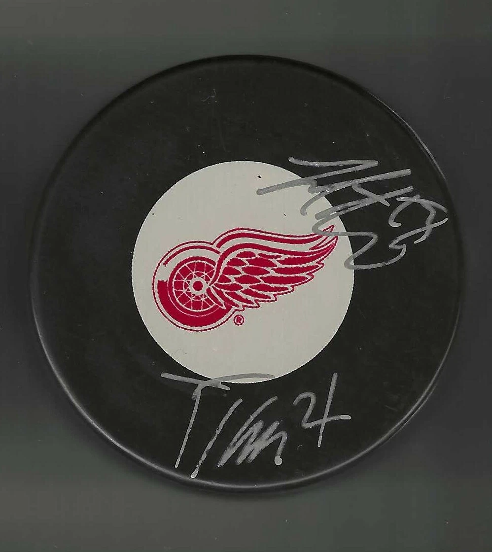 Tomas Tatar & Joakim Andersson Signed Detroit Red Wings Puck
