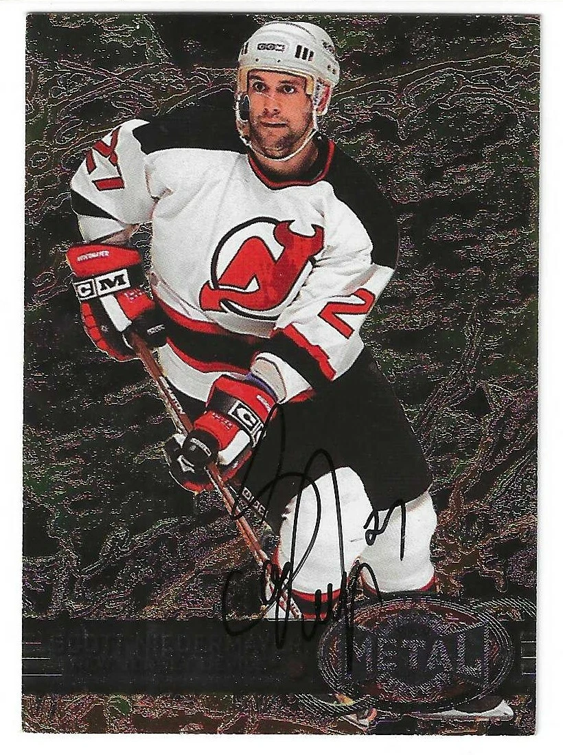 Scott Niedermayer Signed 1996/97 Metal Universe Card #87 New Jersey Devils
