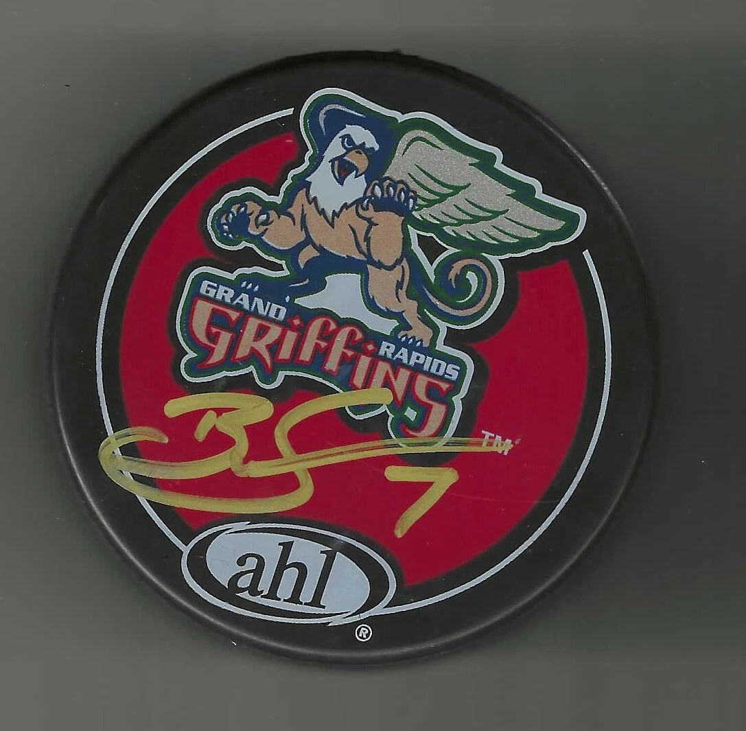 Brendan Smith Signed Grand Rapids Griffins Souvenir Puck Detroit Red Wings
