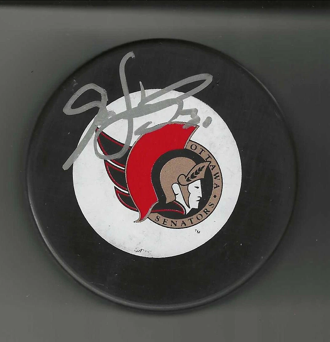 Simon Lajeunesse Signed Ottawa Senators Trench Puck
