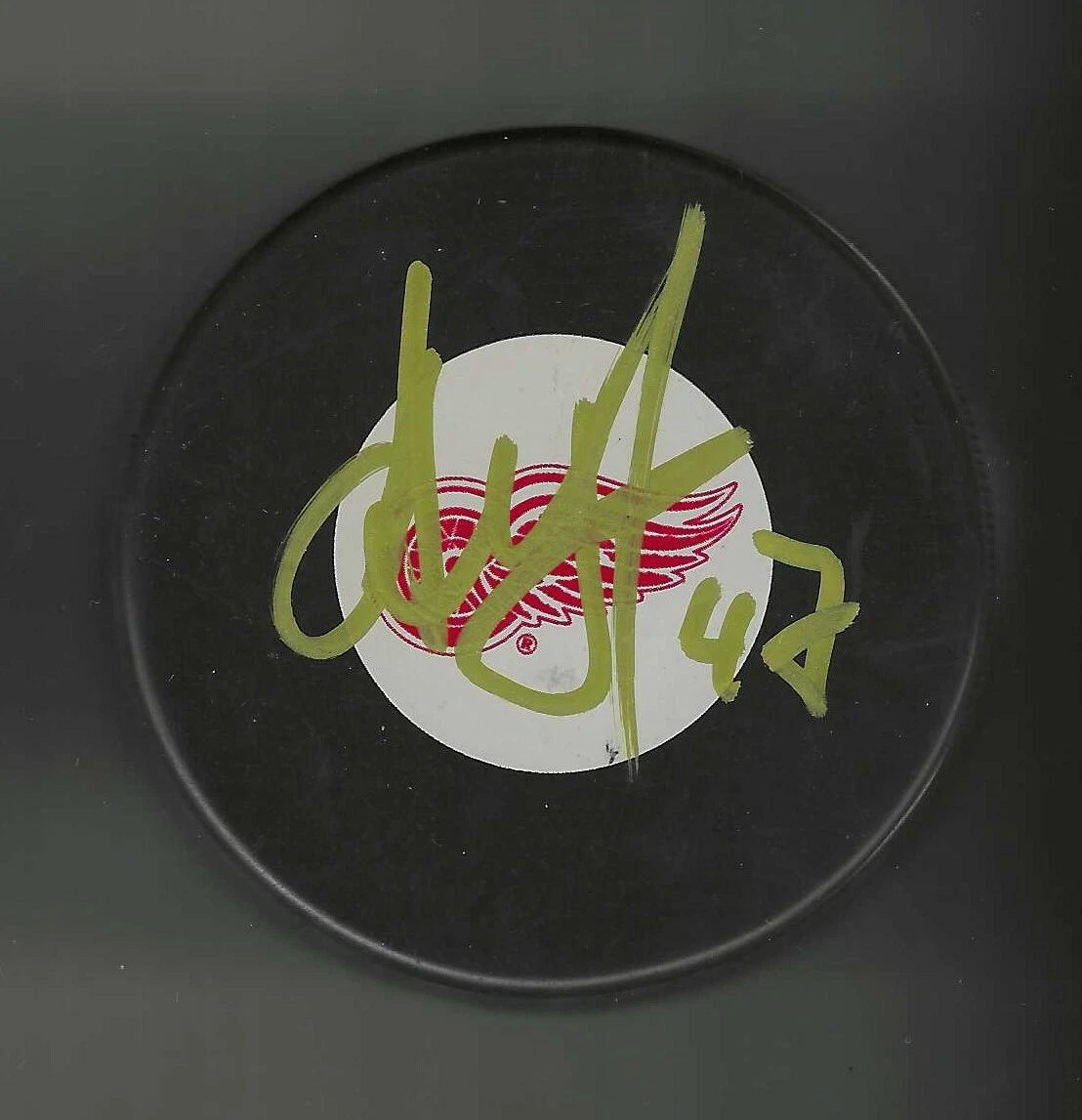 Alexey Marchenko Signed Detroit Red Wings Large Logo Puck
