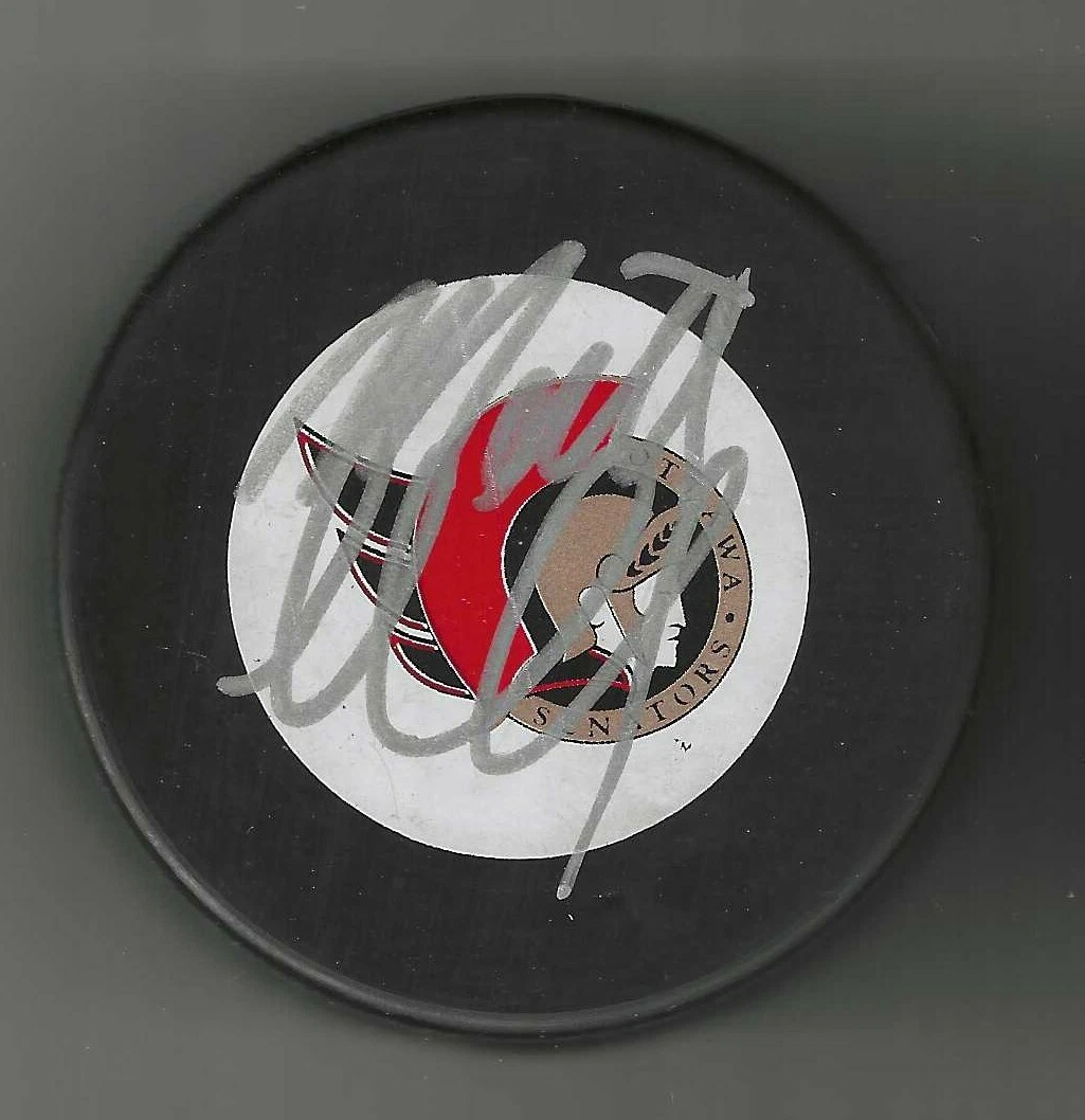 Mathieu Chouinard Signed Ottawa Senators Trench Puck
