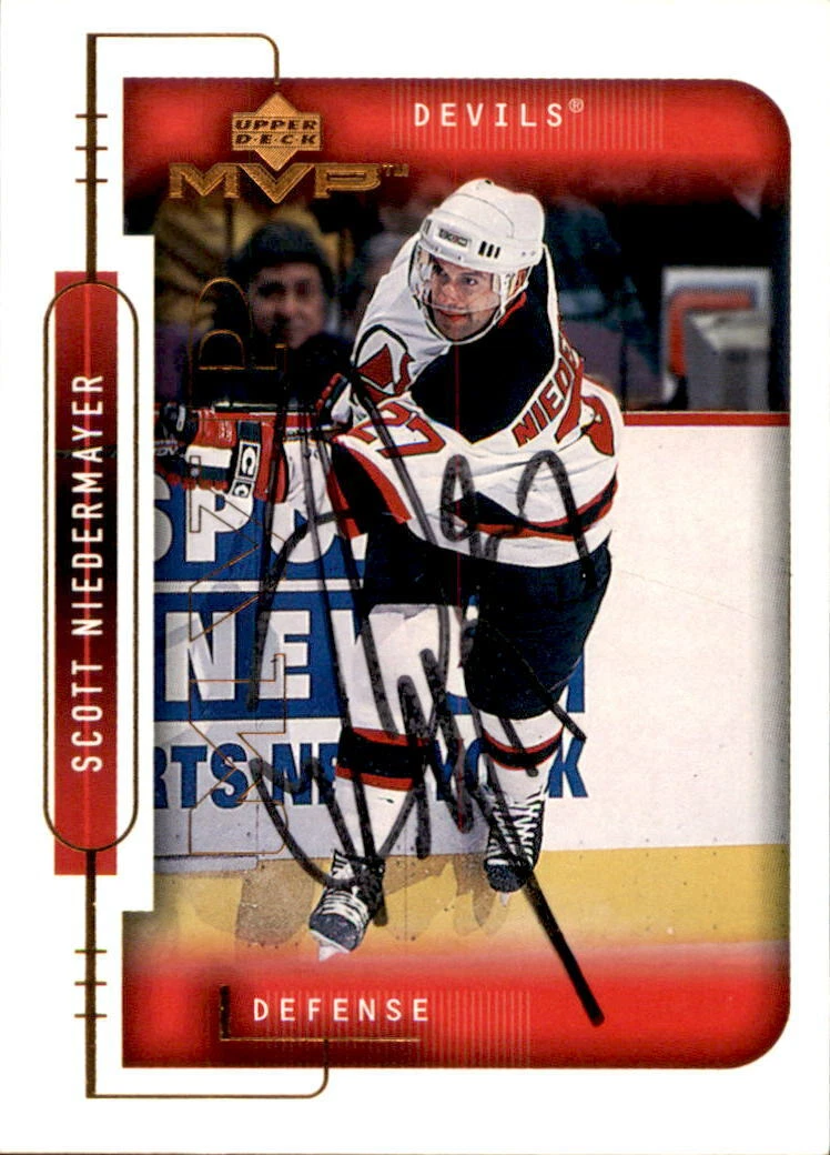 Scott Niedermayer Signed 1999/00 Upper Deck MVP Card #118 New Jersey Devils
