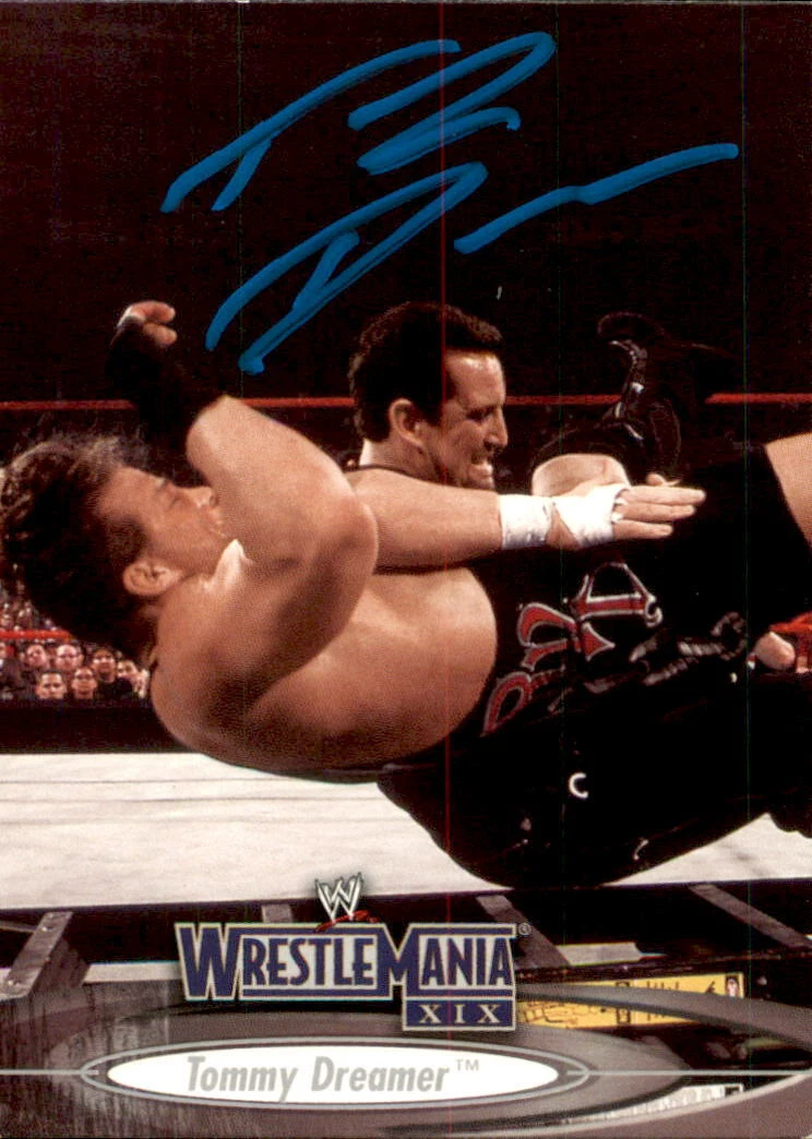 Tommy Dreamer Signed 2003 Fleer WWE Wrestle Mania XIX Card #15
