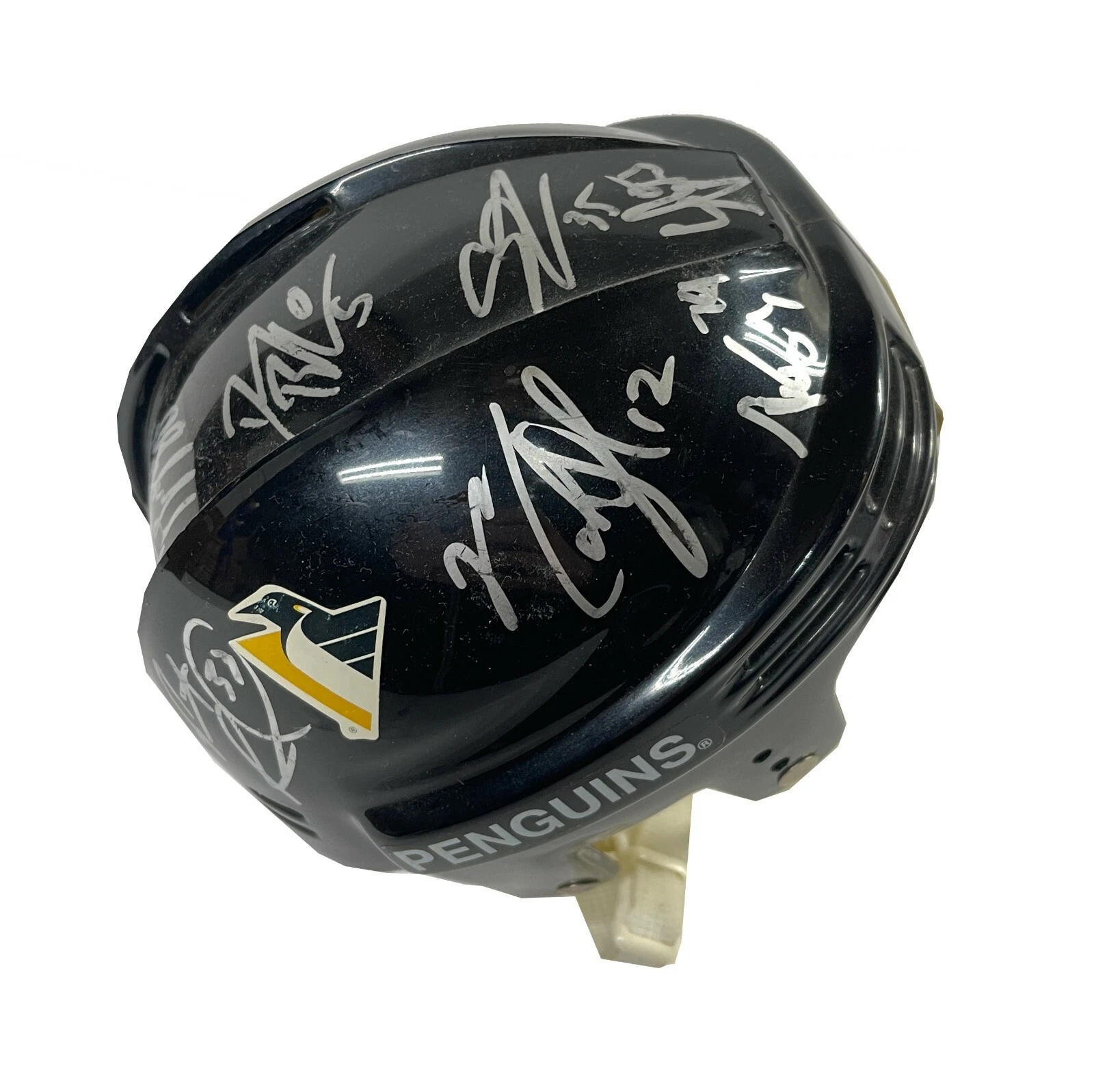 2001/02 Wilkes-Barre Scranton Penguins Team Signed Pittsburgh Mini Helmet
