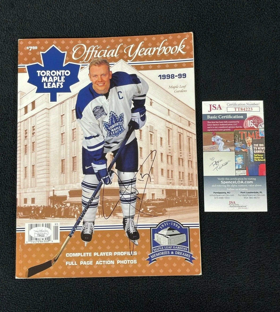 Mats Sundin Signed 1998-99 Toronto Maple Leafs Yearbook Program JSA COA
