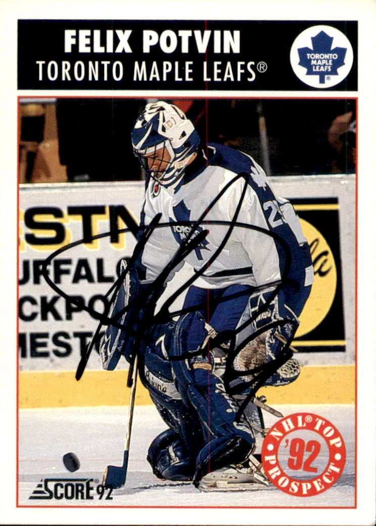 Felix Potvin Signed 1992/93 Score Card #472 Toronto Maple Leafs
