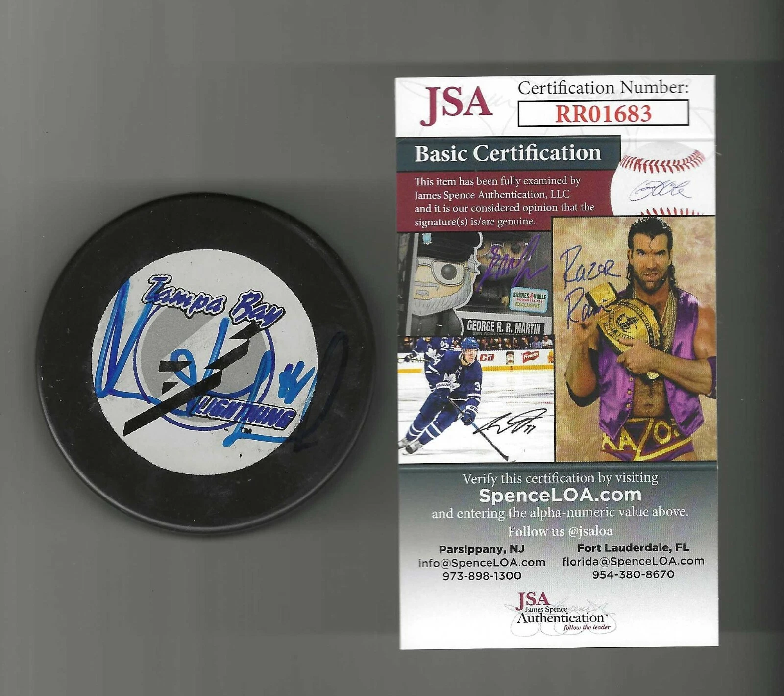 Vincent Lecavalier Signed Tampa Bay Lightning Souvenir Puck JSA COA
