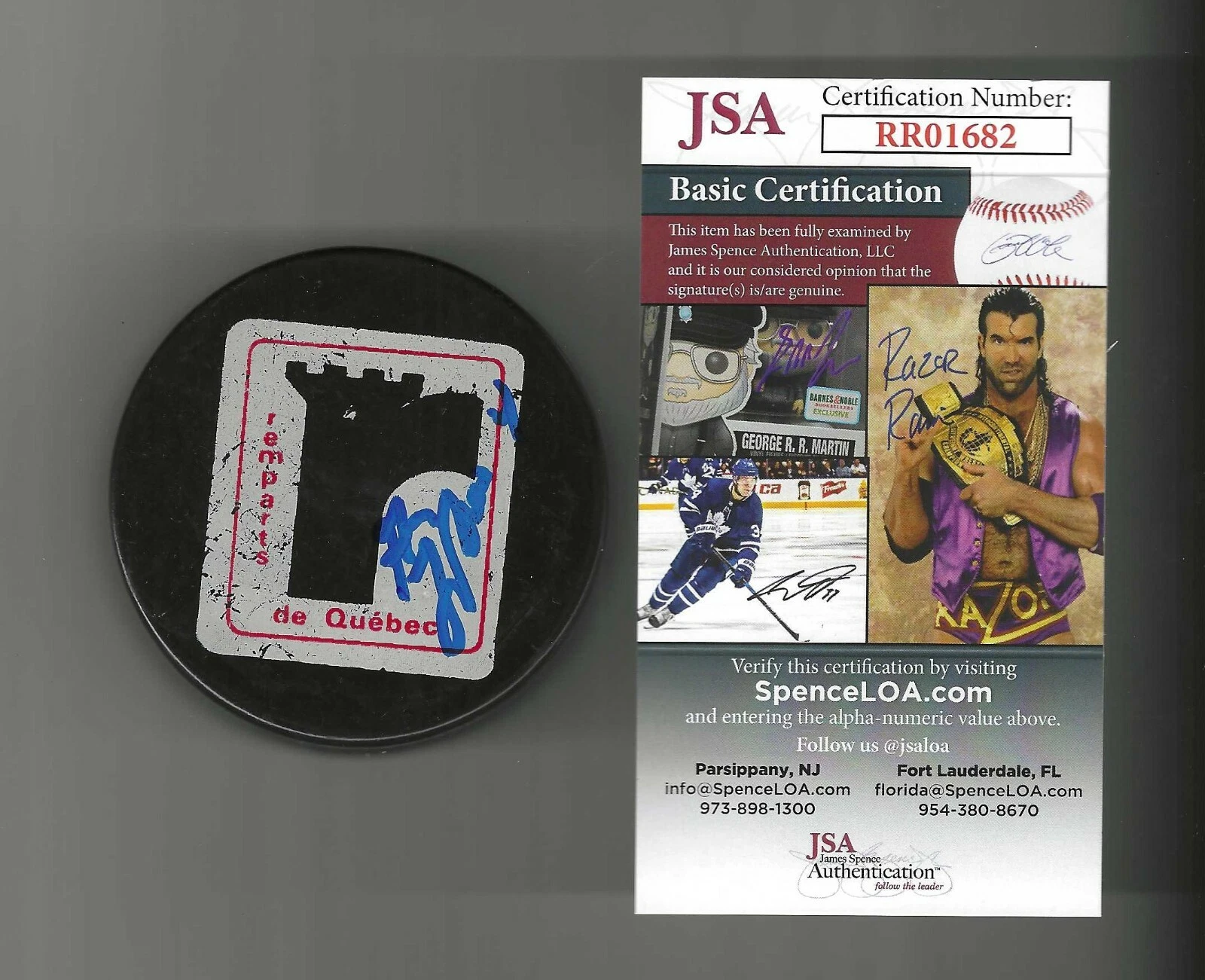 Guy Lafleur Signed Quebec Remparts Puck JSA COA Montreal Canadiens
