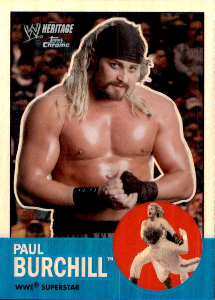 Paul Burchill 2007 Topps Chrome WWE Heritage Refractor Card #38
