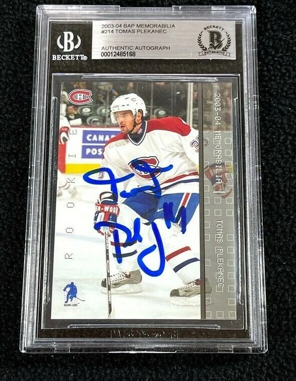 Tomas Plekanec Signed 2003/04 BAP Memorabilia Rookie Card #214 Beckett Certified
