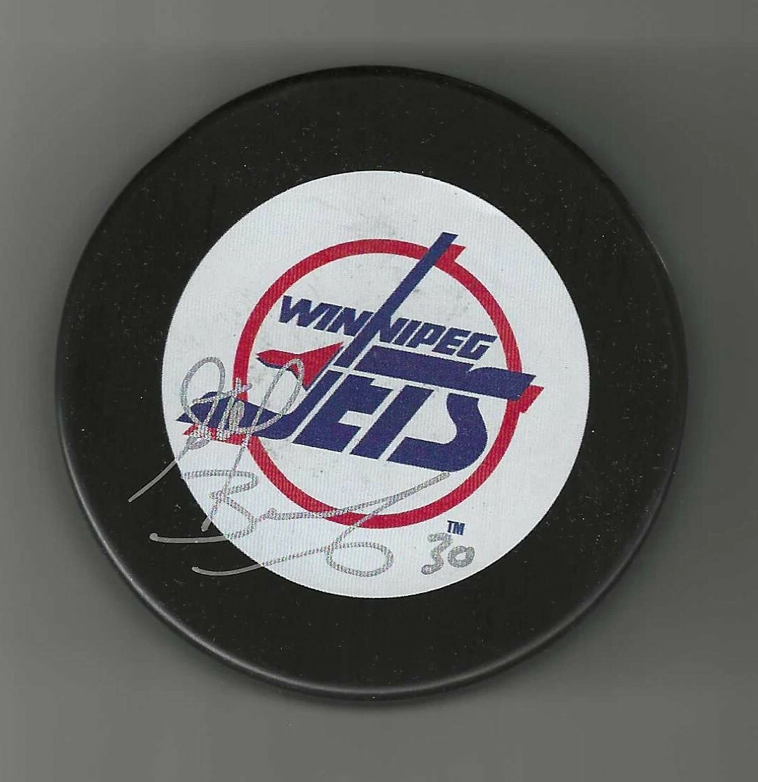 Stephane Beauregard Signed Winnipeg Jets Puck Seattle Kraken
