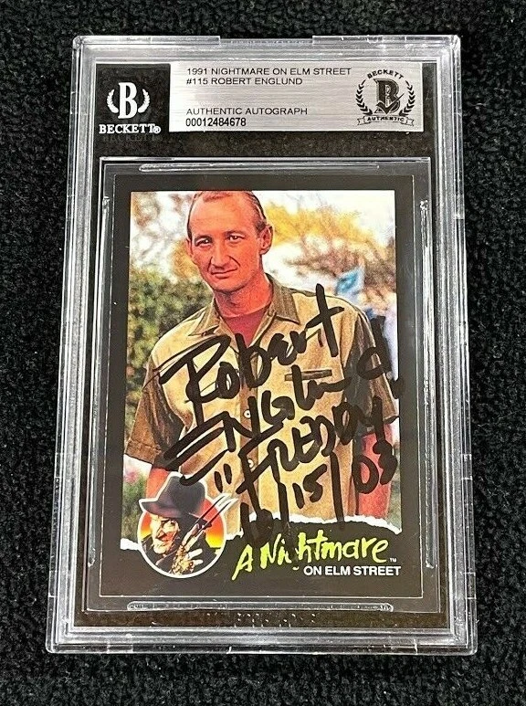 Robert Englund Signed 1991 Nightmare On Elm Street Card Freddy BAS Certified
