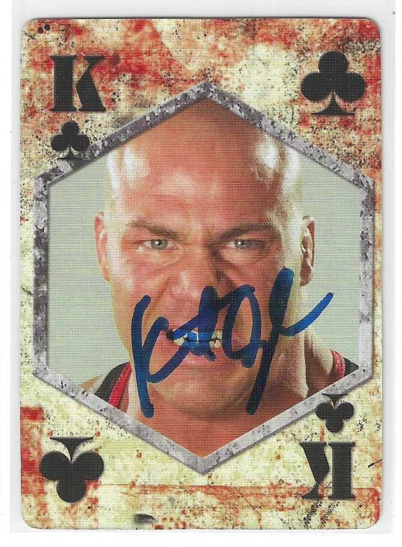 Kurt Angle Signed TNA Wrestling King Of Clubs Playing Card
