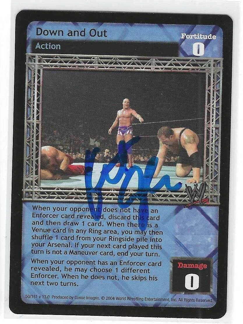 Kurt Angle Signed 2004 WWE Raw Deal Game Card
