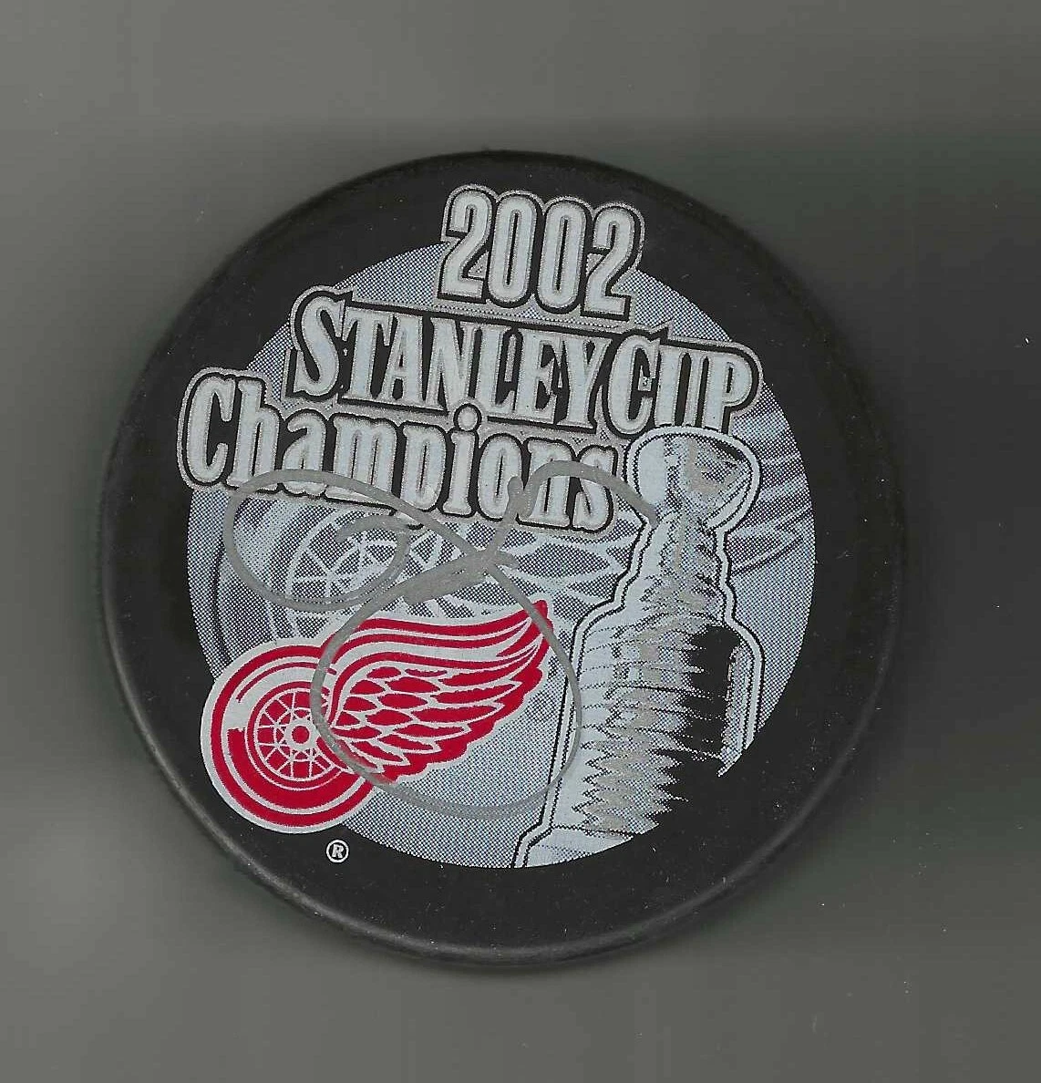 Jim Nill Signed Detroit Red Wings 2002 Stanley Cup Champions Puck
