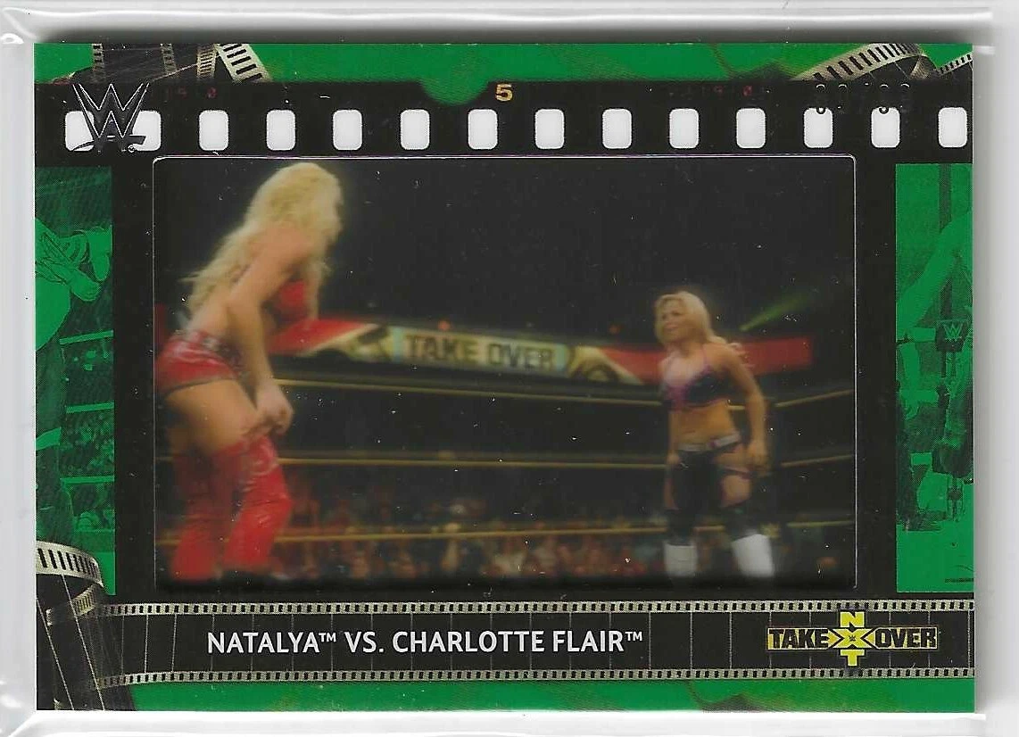 Natalya vs Charlotte Flair 2021 Topps WWE Match Film Strip Card FS-NC 89/99
