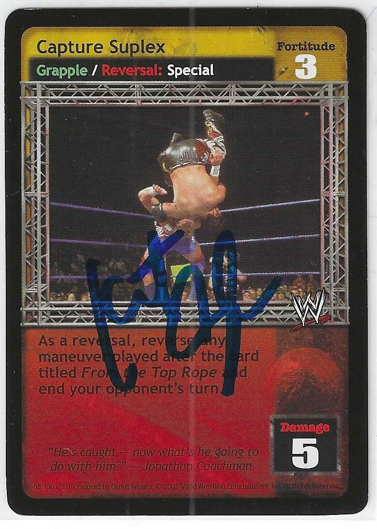 Kurt Angle Signed 2003 WWE Raw Deal Game Card
