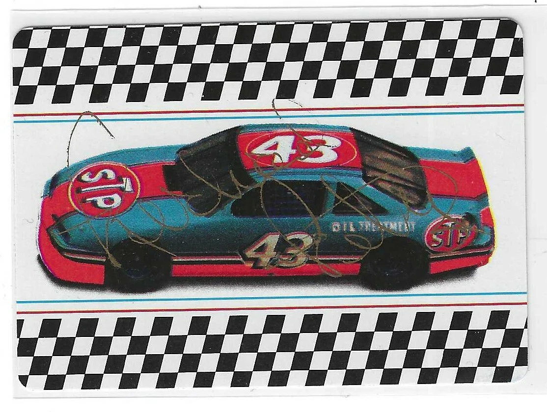 Richard Petty Signed 1992 (6) Six Of Hearts Playing Card NASCAR
