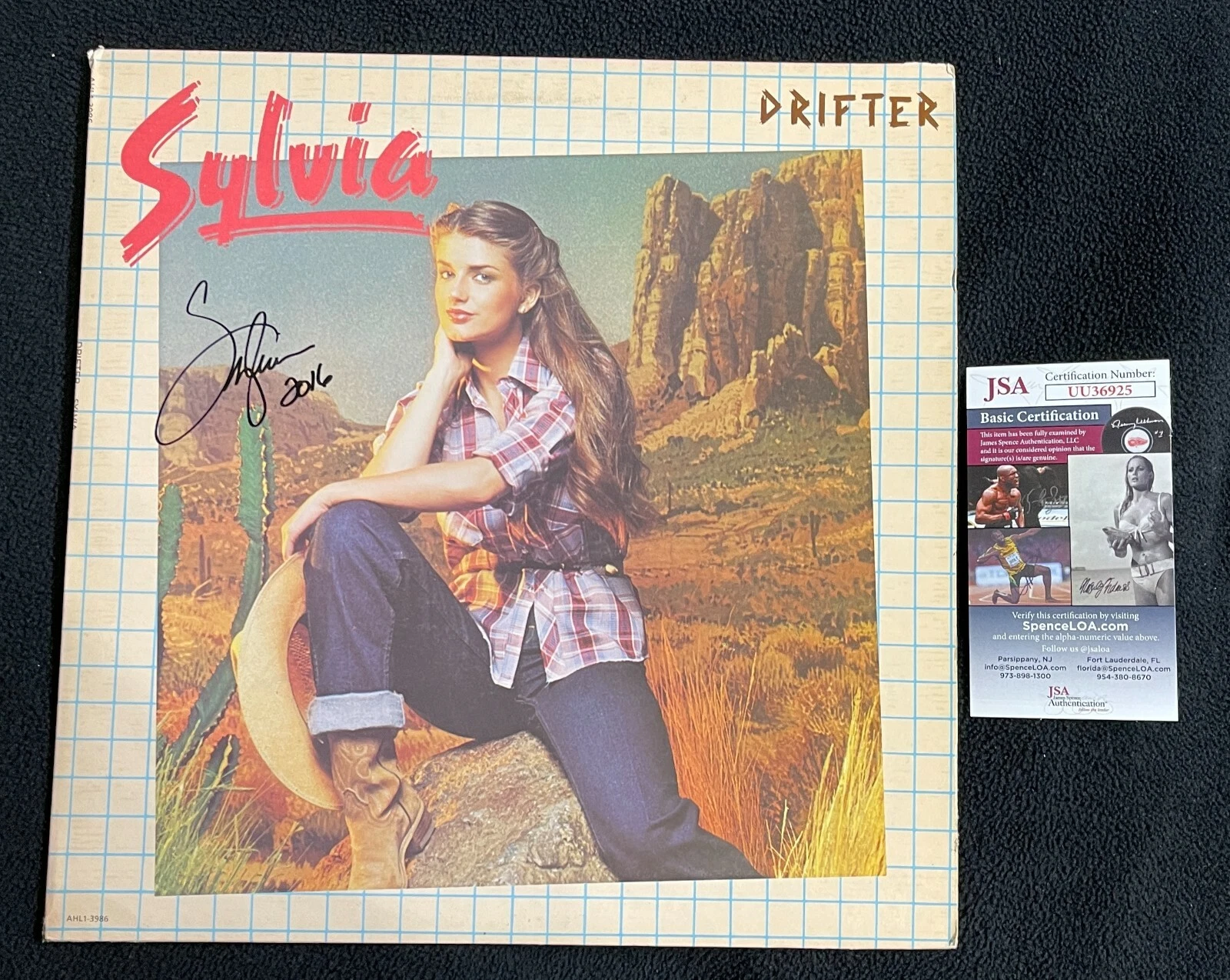 Sylvia Hutton Signed Drifter Album Cover JSA COA
