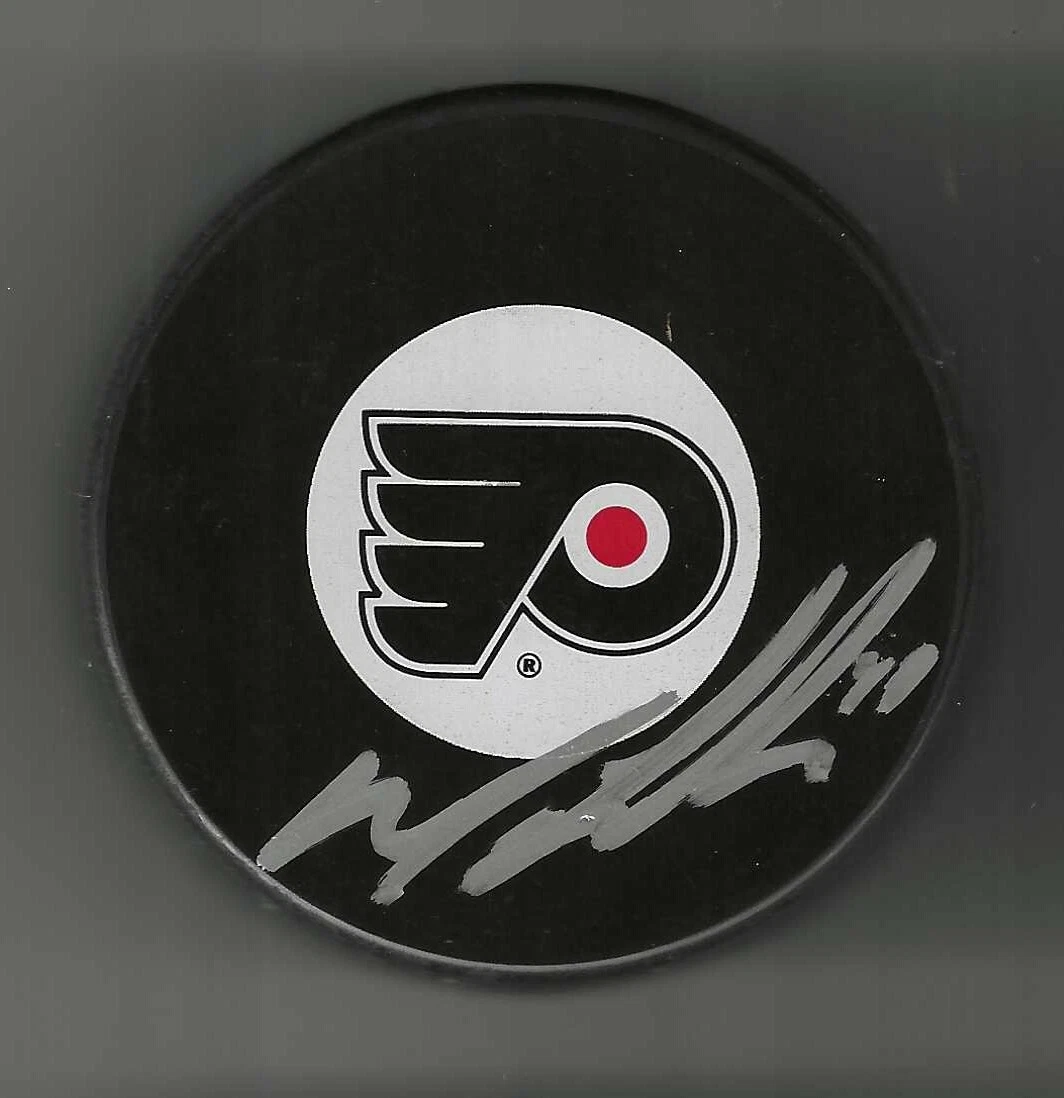 Michael Leighton Signed Philadelphia Flyers Puck

