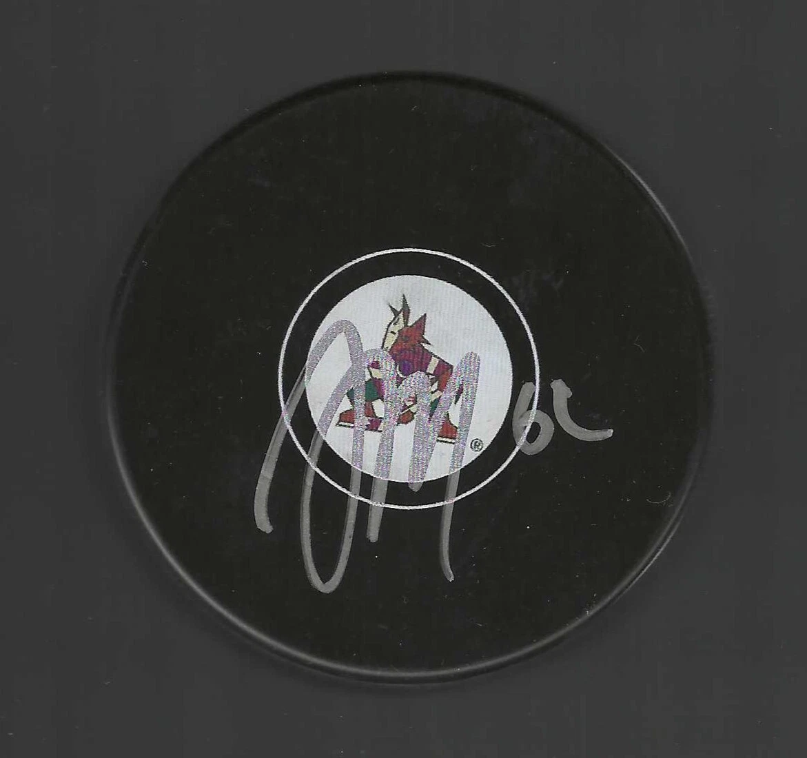 JJ. Mosher Signed Arizona Coyotes Kachina Logo Puck Phoenix
