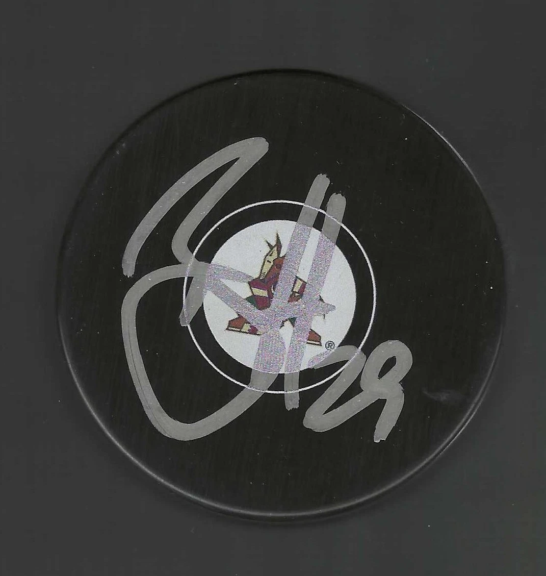 Barrett Hayton Signed Arizona Coyotes Kachina Logo Puck Phoenix
