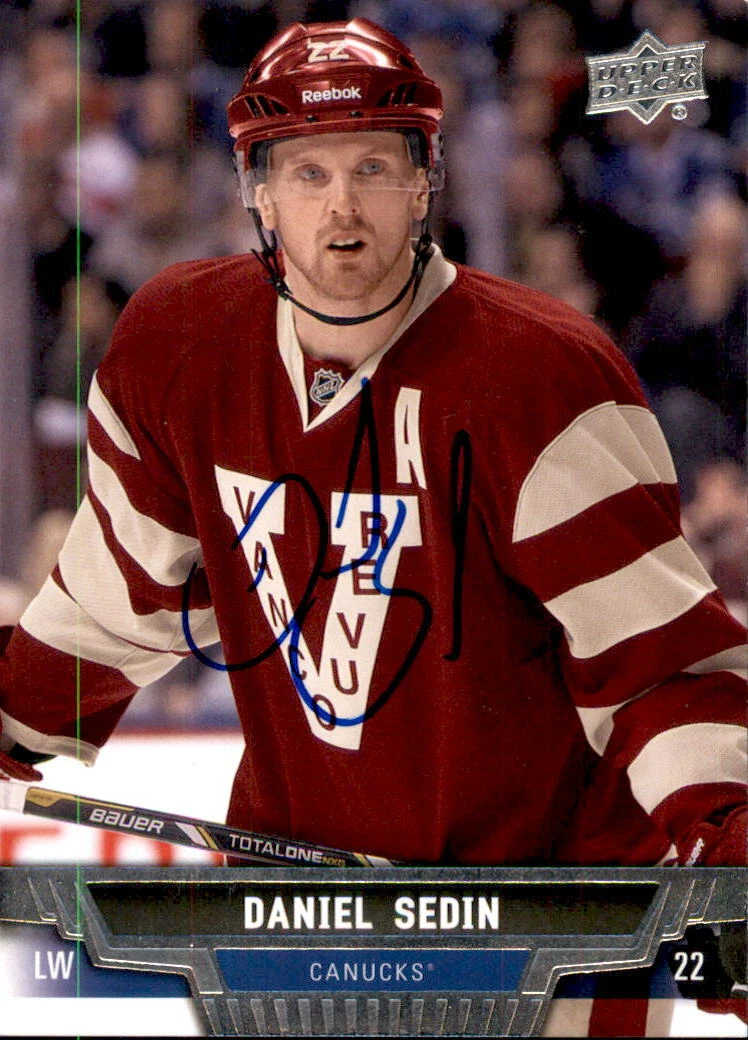 Daniel Sedin Signed 2013/14 Upper Deck Card #194 Vancouver Canucks
