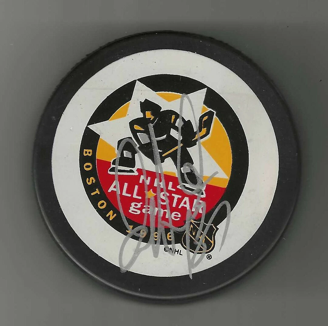 Eric Desjardins Signed Philadelphia Flyerd 1996 NHL All Star Game Puck
