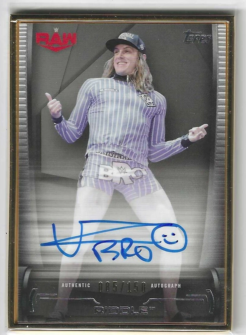 Riddle 2021 Topps WWE Undisputed Gold Frame Autograph Card FR-R 085/150
