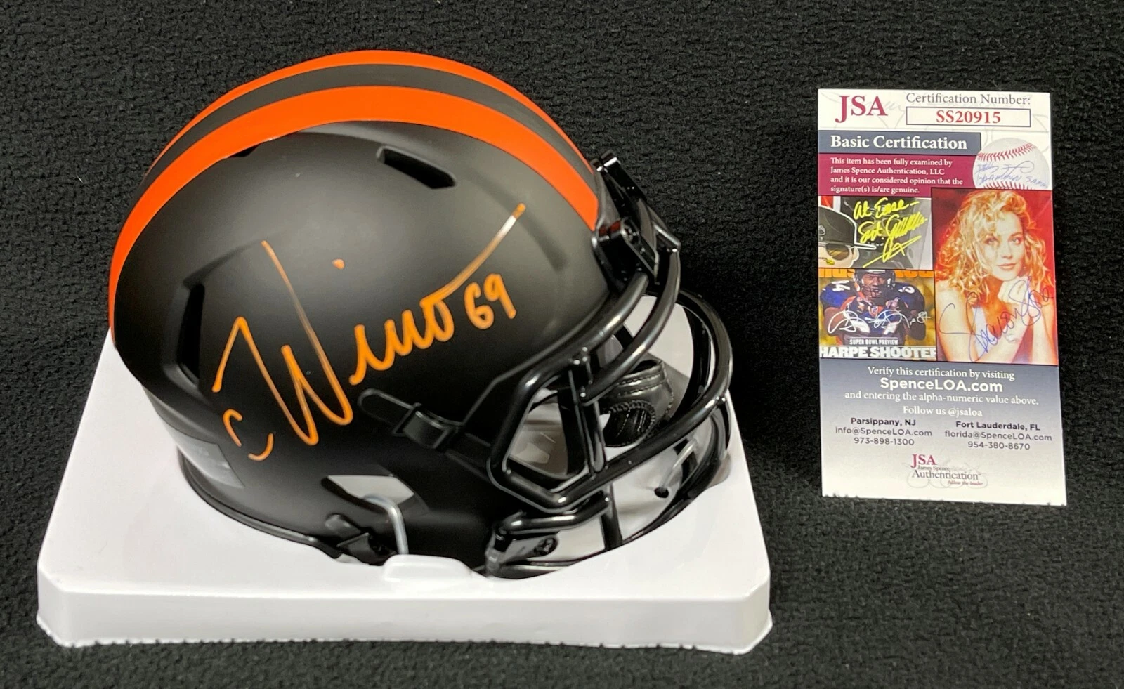 Chase Winovich Signed Cleveland Browns Eclipse Mini Helmet JSA COA
