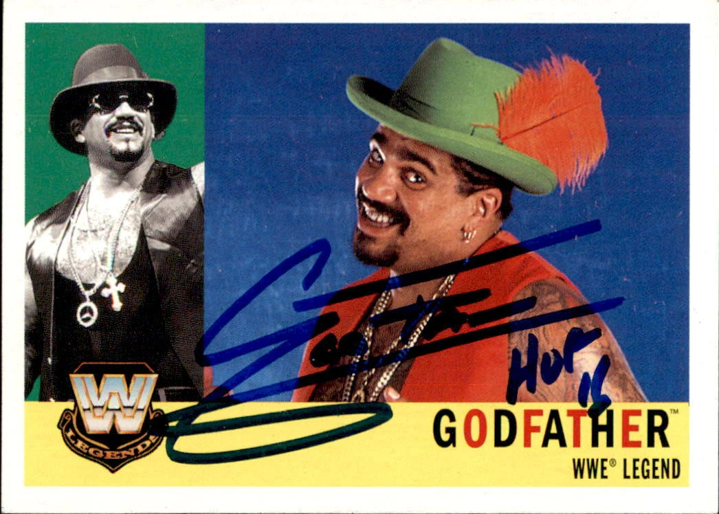 The Godfather Signed 2005 Topps WWE Heritage Legend Card #89 HOF 16
