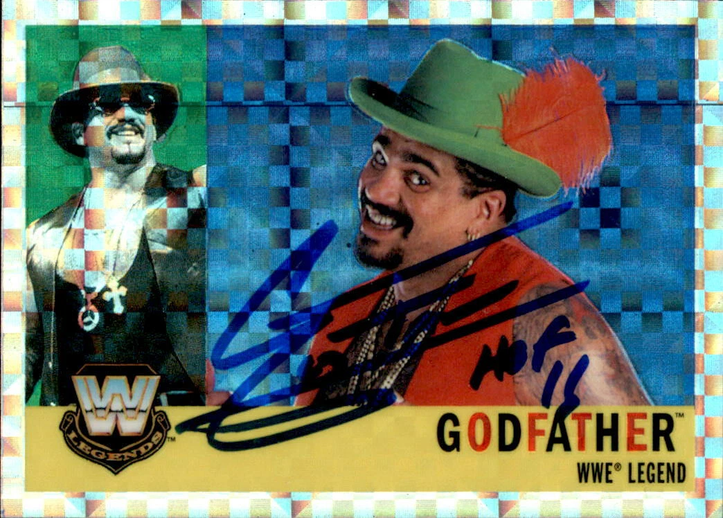 The Godfather Signed 2006 Topps Chrome WWE Heritage X-Fractor Card #89 HOF 16
