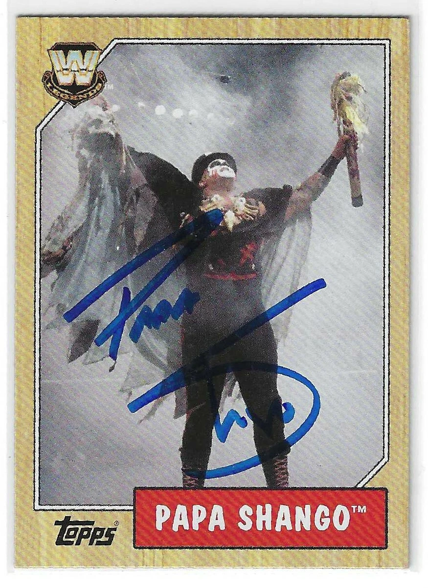 Papa Shango Signed 2007 Topps WWE Heritage III Card #78 The Godfather
