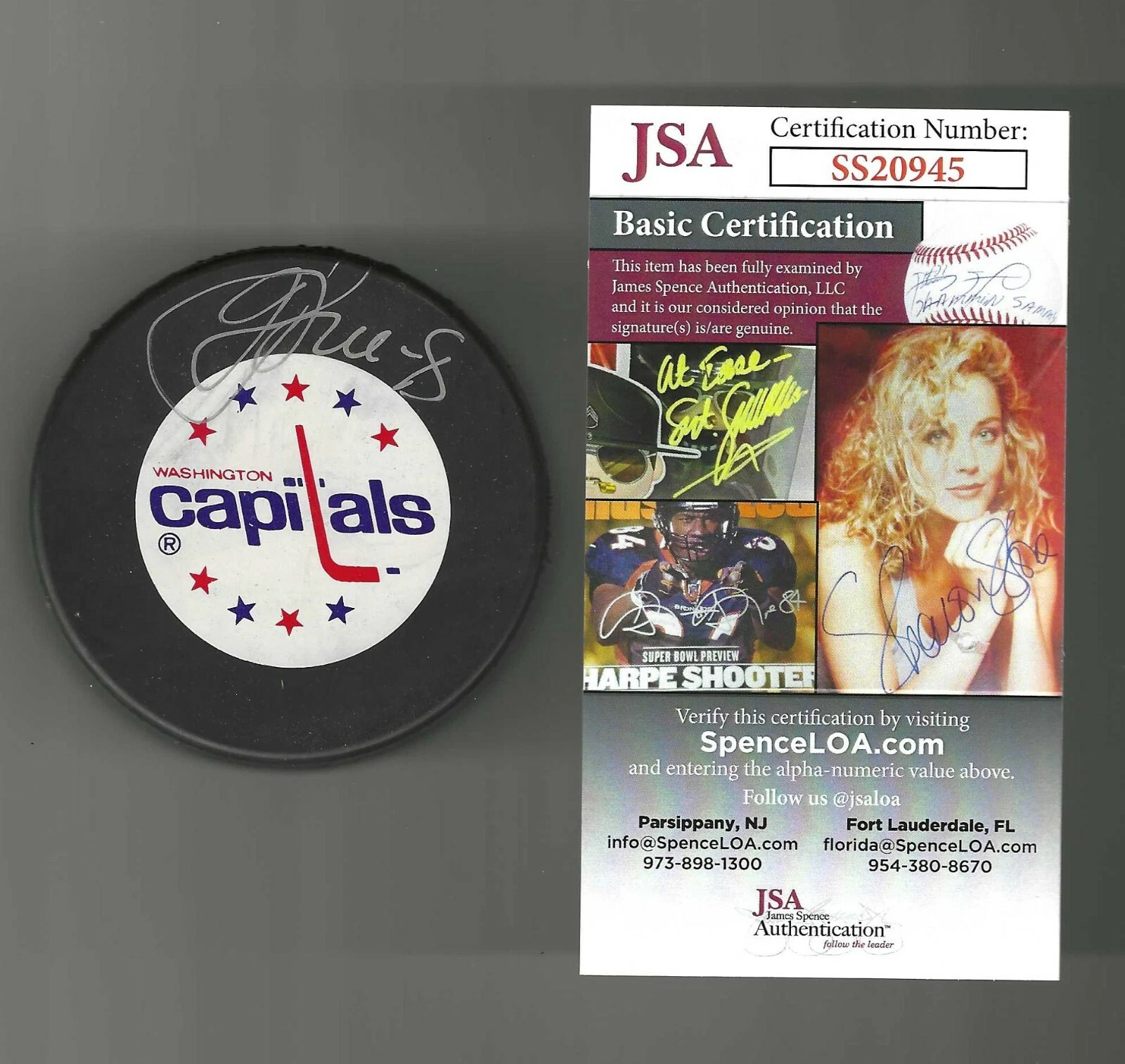 Dmitri Khristich Signed Washington Capitals Official Puck JSA COA
