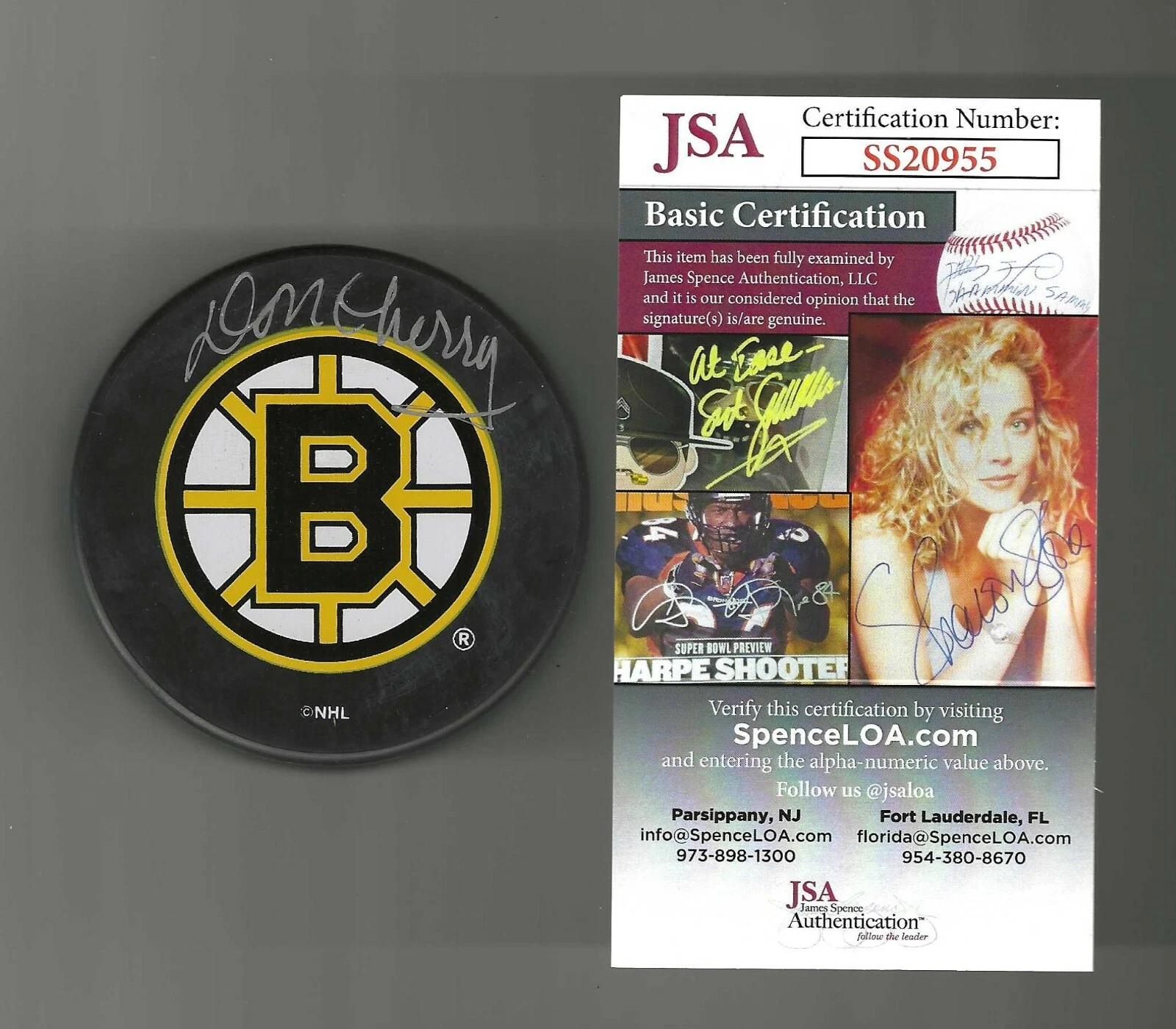Don Cherry Signed Boston Bruins Souvenir Puck JSA COA
