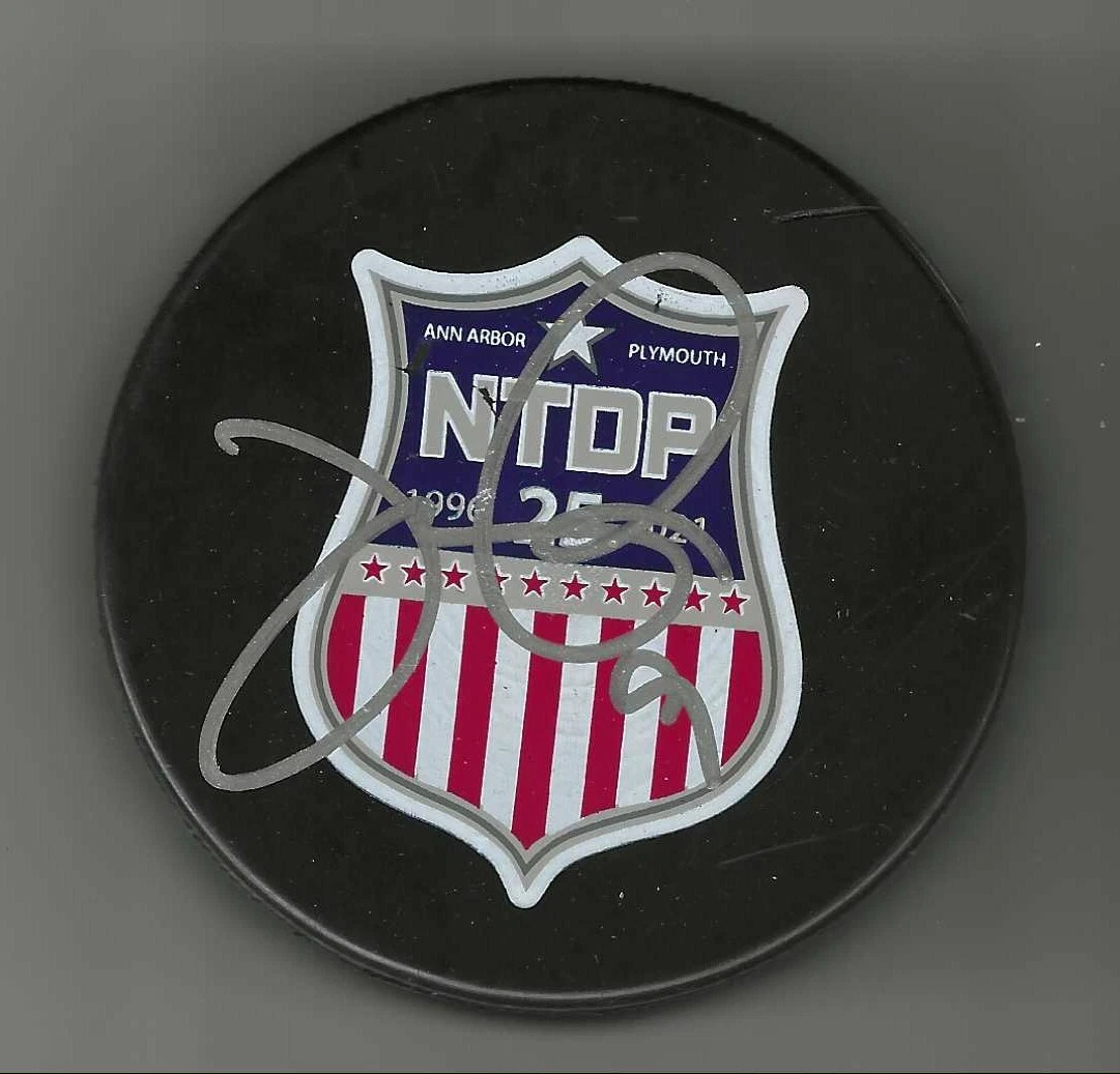 Josh Norris Signed USA NTDP 25th Anniversary Puck Ottawa Senators

