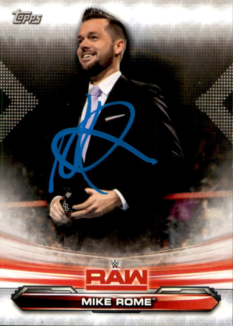 Mike Rome Signed 2019 Topps WWE Raw Card #50
