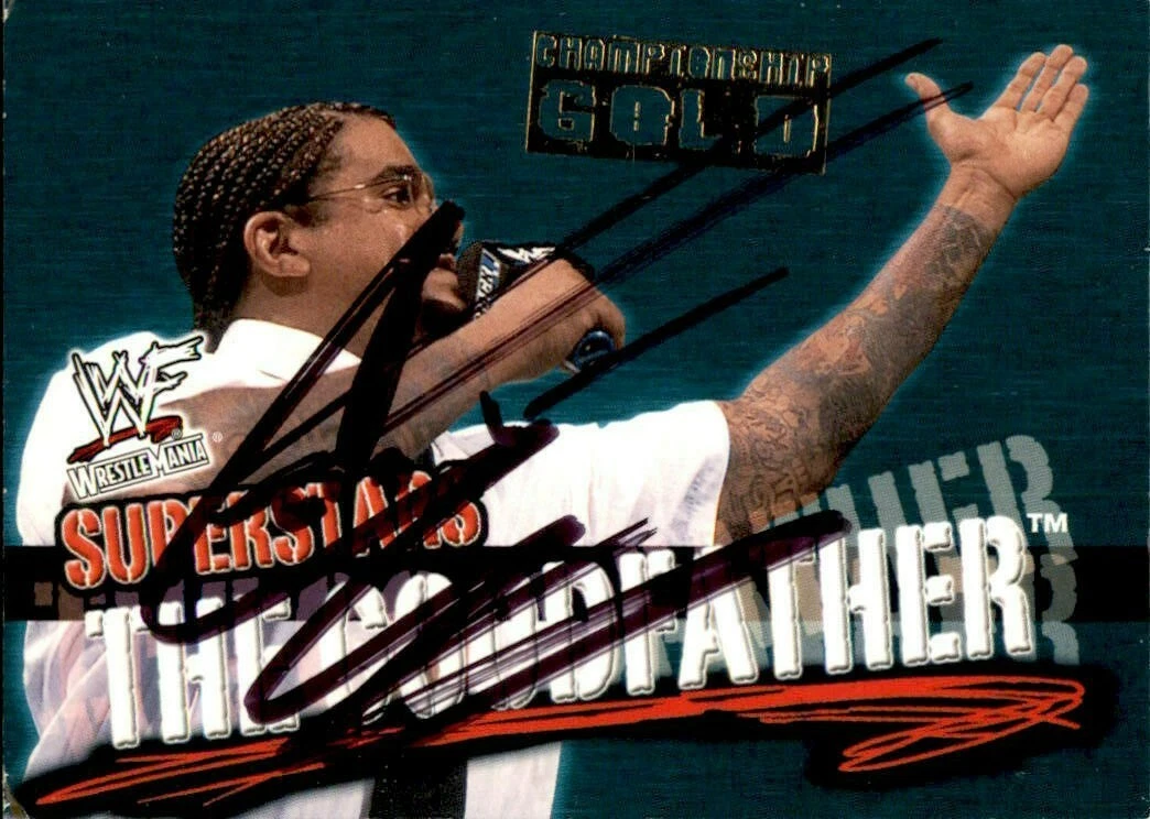 The Goodfather Signed 2001 Fleer WWF Championship Gold Card #15 WWE
