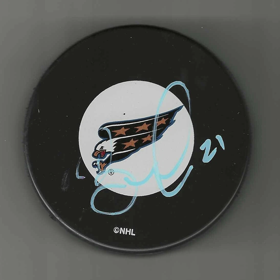 Brooks Laich Signed Washington Capitals Eagle Logo Puck
