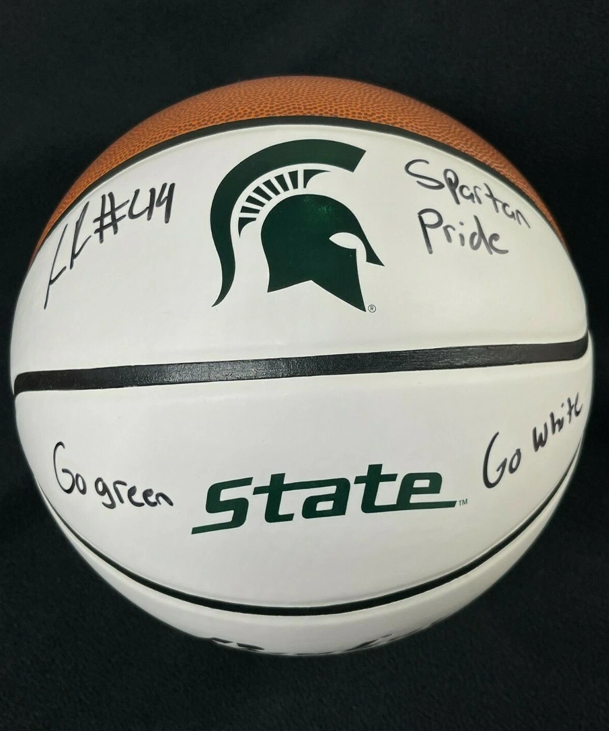 Gabe Brown Signed & Triple Inscribed Michigan State Spartans Basketball
