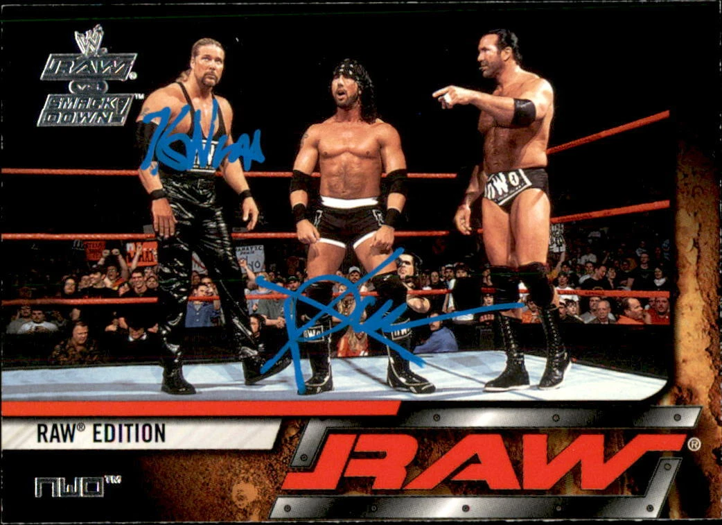 X-PAC & KEVIN NASH SIGNED 2002 FLEER WWE CARD #64 NWO COLLECTIBLE MEMORABILIA