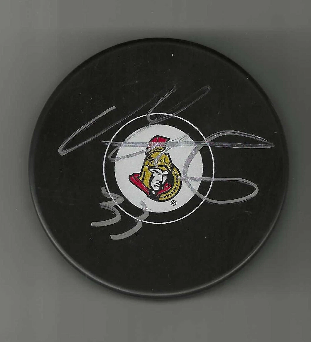 Mads Sogaard Signed Ottawa Senators Puck
