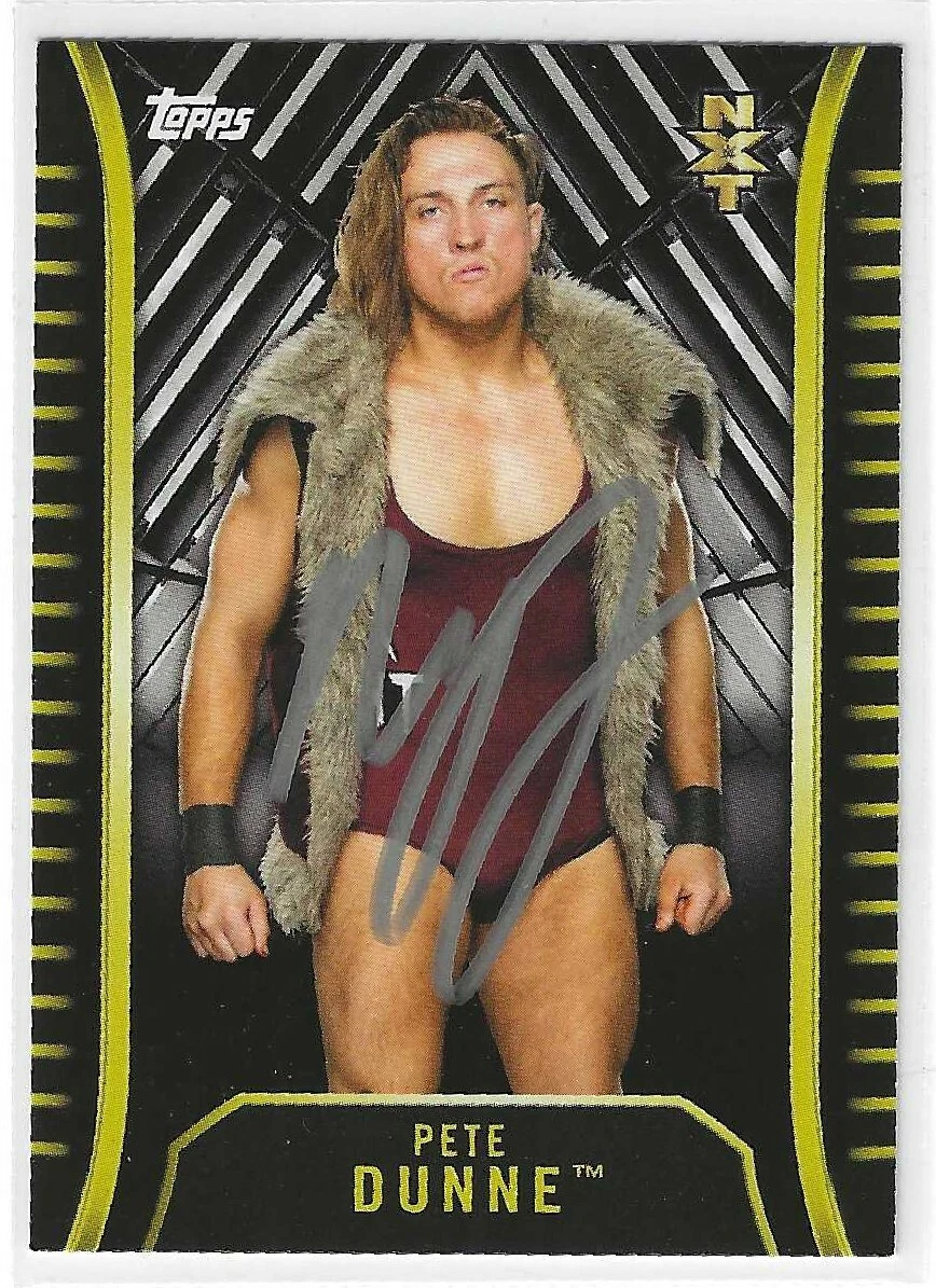 Pete Dunne Signed 2019 Topps WWE NXT Card R-25
